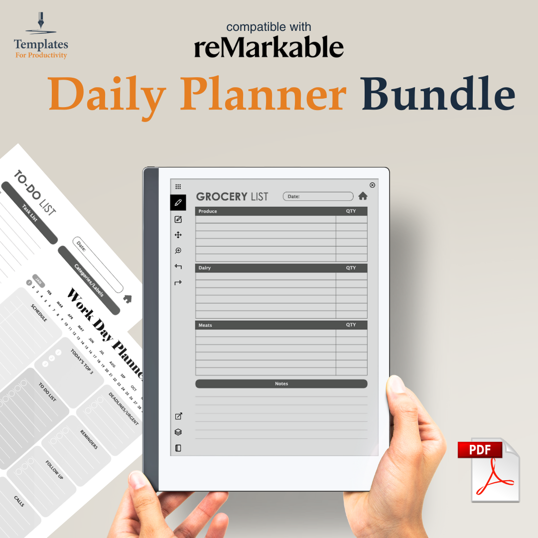 reMarkable Daily Planner Templates