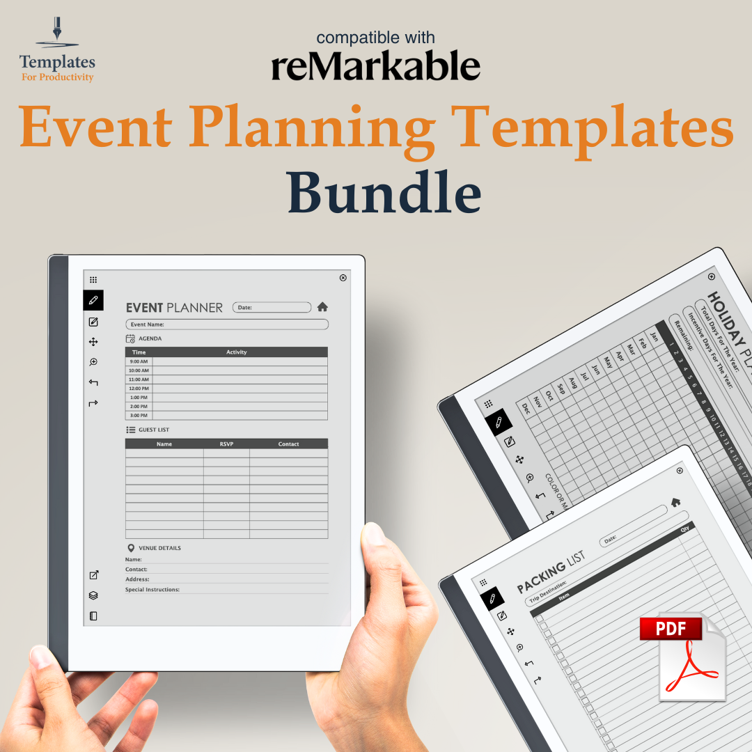 reMarkable Event Planning Templates